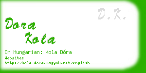 dora kola business card